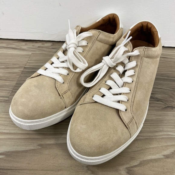 Allen Edmonds Courtside Suede Low Top Casual Sneakers Beige Sand Mens 10D $325
